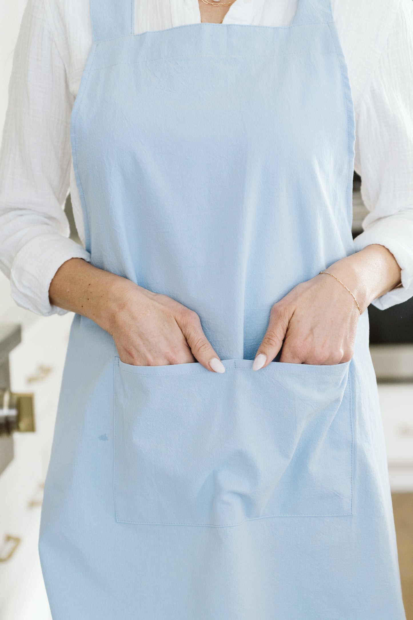 Blue Cross Back Apron