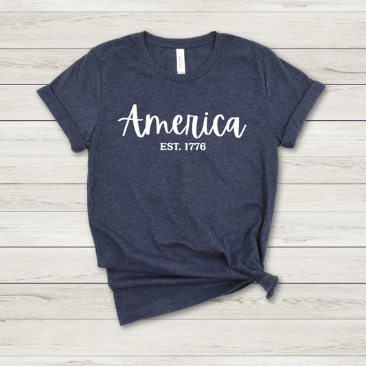 AMERICA SHIRT HEATHER NAVY